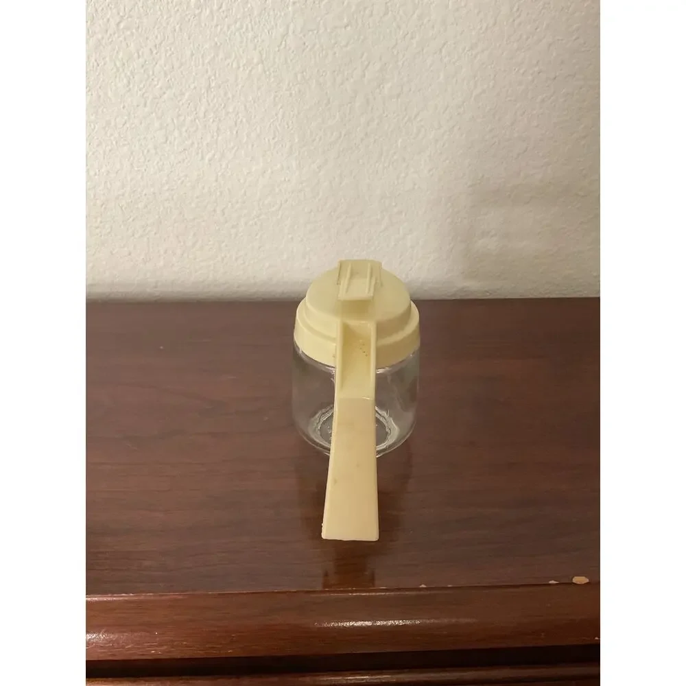 Vintage small Gemco glass syrup dispenser cream lid